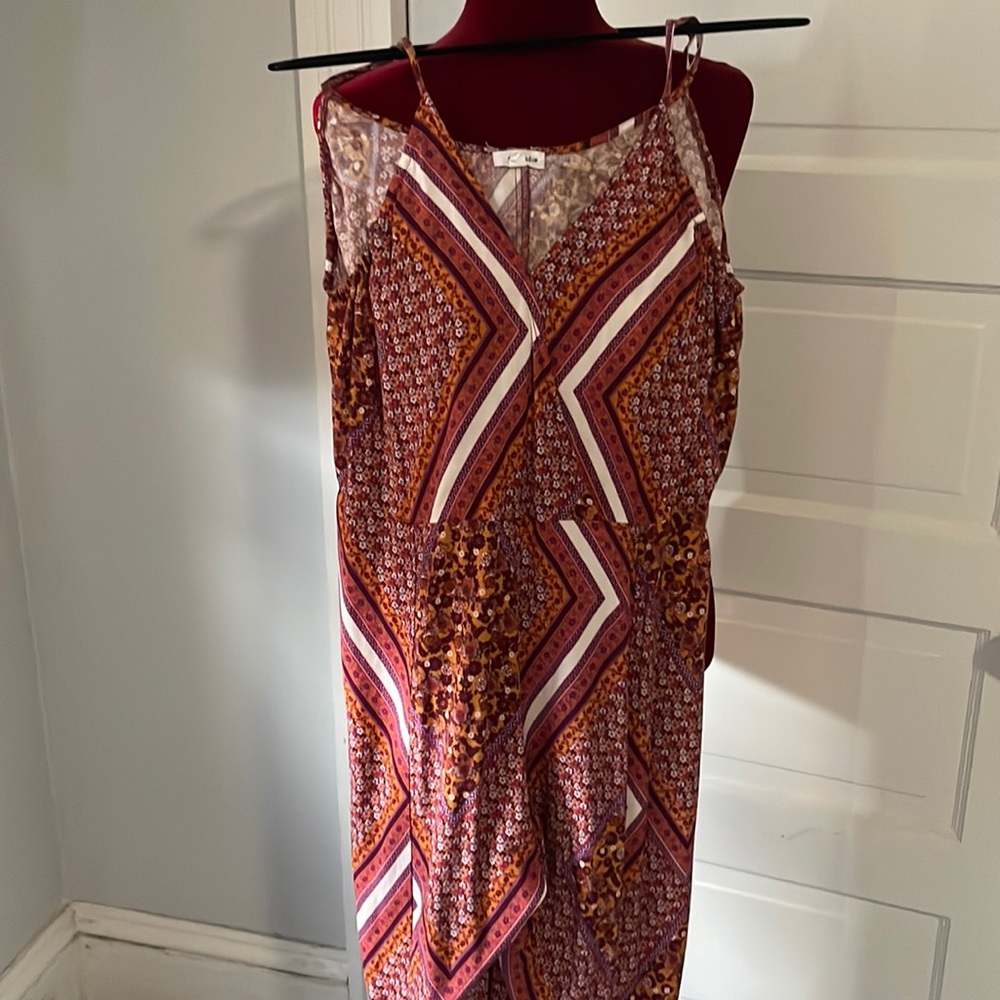 Paisley print sleeveless romper